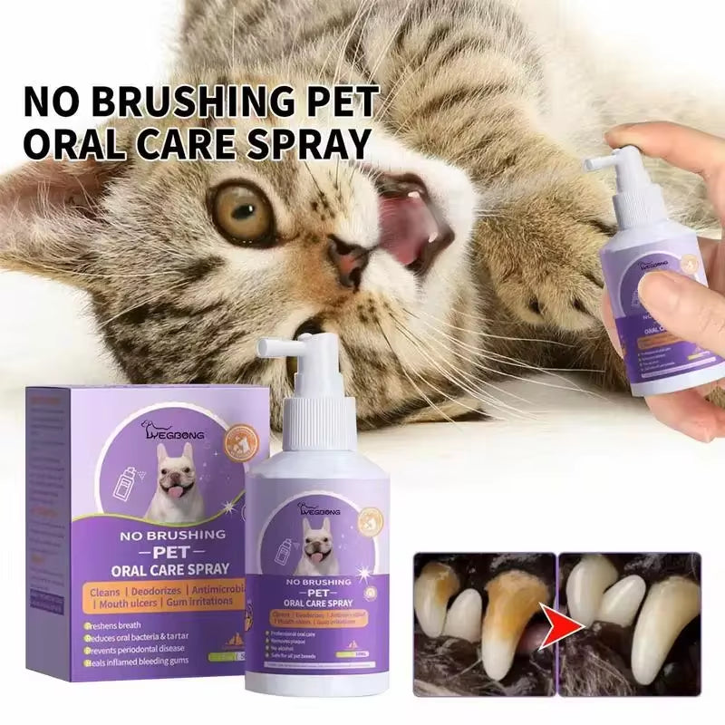 5-in-1 Pet Oral Care: Spray for Clean Teeth & Fresh Breath